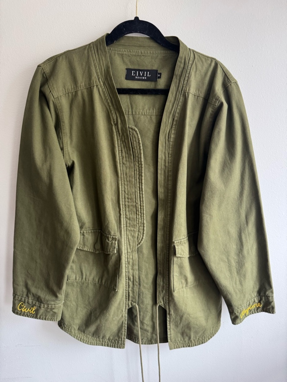 Civil Regime Olive Utility Jacket Military Streetwear Lightweight M